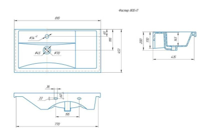 Раковина Kirovit Фостер 80 крыло справа