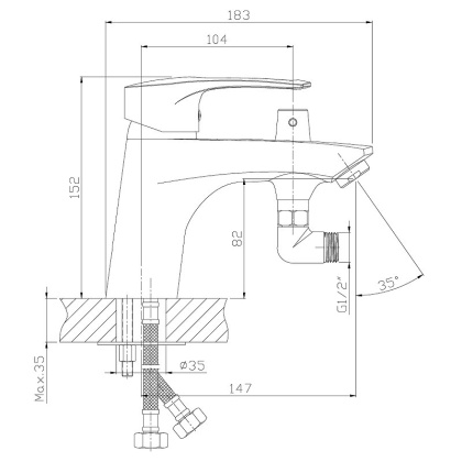 Смеситель Rossinka T40-38 на борт ванны на 1 отверстие Смеситель Rossinka T40-38 на борт ванны на 1 отверстие