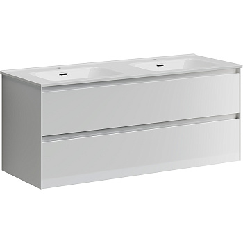 Тумба подвесная SANCOS Cento 1190х450х500, c двумя ящиками оснащенными доводчиками, белый глянец, арт. CN120-2W Тумба подвесная SANCOS Cento 1190х450х500, c двумя ящиками оснащенными доводчиками, белый глянец, арт. CN120-2W