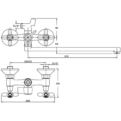 Смеситель для ванны/душа Agger Retro Bronze A1921188 с душевым набором Смеситель для ванны/душа Agger Retro Bronze A1921188 с душевым набором
