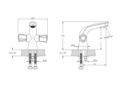 Смеситель для умывальника RUSH Pioneer (PI7950-11) Смеситель для умывальника RUSH Pioneer (PI7950-11)