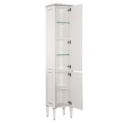 Шкаф-пенал для ванной Aquanet Паола 40 белый/серебро