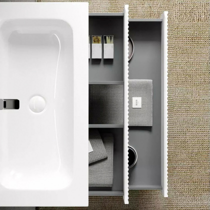 Тумба подвесная SANCOS Snob R 790х445х500, c двумя ящиками оснащенными доводчиками, Bianco, арт.SNR80W Тумба подвесная SANCOS Snob R 790х445х500, c двумя ящиками оснащенными доводчиками, Bianco, арт.SNR80W