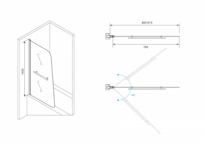 Шторка на ванну ABBER Ewiges Wasser AG50080B