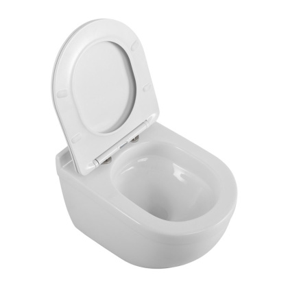 SENSO-TOR Унитаз подвесной безободковый  со смывом "Торнадо", с сиденьем дюропласт soft close, BB017CH-TOR/SC