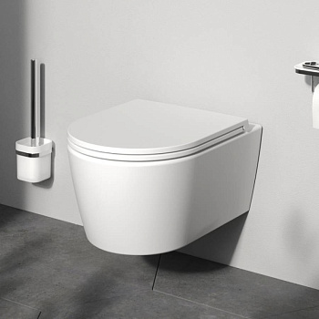 C8F1700MWSC Func подвесной унитаз 49 см FlashClean с сиденьем микролифт, бел мат