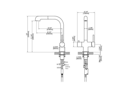 Смеситель Timo Saona 2346/02FL для кухни с подключением фильтра и выдвижной лейкой, антик