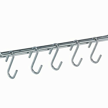Комплект из 5 крючков, 1,5х7х3,7 см, хром, K-415