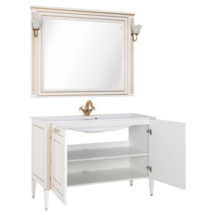 Мебель для ванной Aquanet Паола 120 белый/золото (литьевой мрамор)