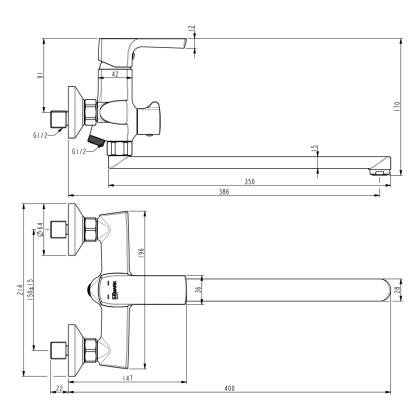 Смеситель Lemark Ursus LM7251BL универсальный Смеситель Lemark Ursus LM7251BL универсальный