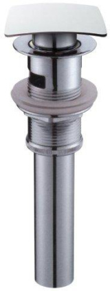 CZR-SCQ-01 Донный клапан для накладной раковины с квадратной крышкой с системой Клик-клак с переливом 