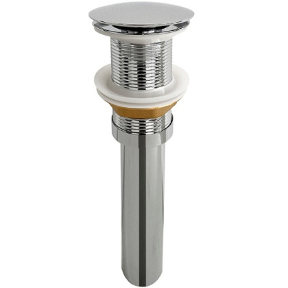 Донный клапан без перелива с хромированной накладкой с системой "Click-Clack" Донный клапан без перелива с хромированной накладкой с системой "Click-Clack"