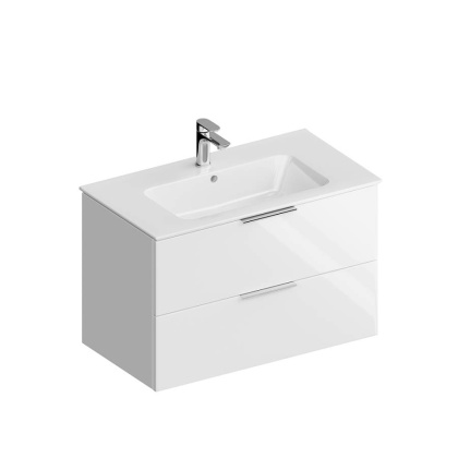 Тумба PIANO Forte подвесная с ящиками 85, белая глянцевая PI.F.85\WHT