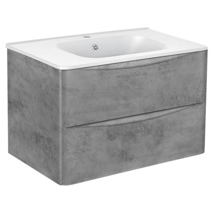 База под раковину Paola 800 подвесная, 2 выкатных ящика soft close, Beton