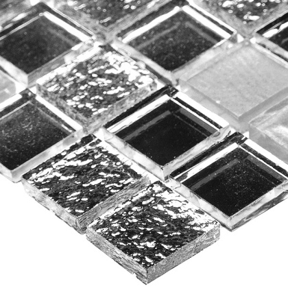 Стеклянная мозаика, Mix Inox 15x15, Metal