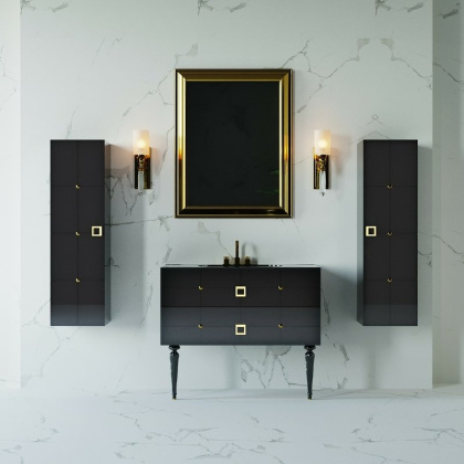 Тумба Piazza 100 черная + золото_Комплект 841-100-BG Boheme