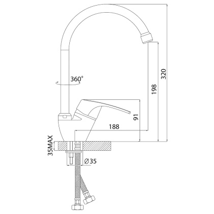 Смеситель Rossinka D40-23 для кухни