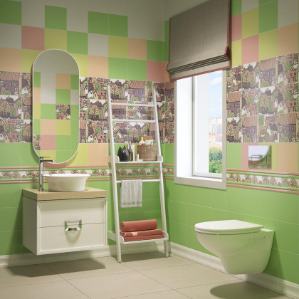 Декор 1 OS\A222\5009 Городок Белый (20см*20см*6,9мм) (10шт/0,4м2) , шт