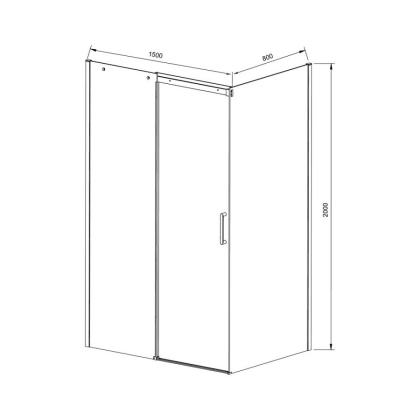 Душевой уголок Dice VSR-4D8015CL, 1500*800, хром, стекло прозрачное