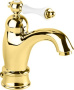 MARGOT-LSM1-A-03/24-M Смеситель для раковины удлиненный с донным клапаном Исполнение: Золото 24 карат, Ручки: Золото 24 карат 