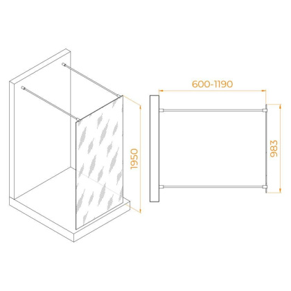Душевая перегородка RGW WA-016Gb, RGW 35101610-16