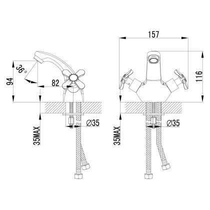 Смеситель  Lemark Partner LM6546C  для раковины Смеситель  Lemark Partner LM6546C  для раковины