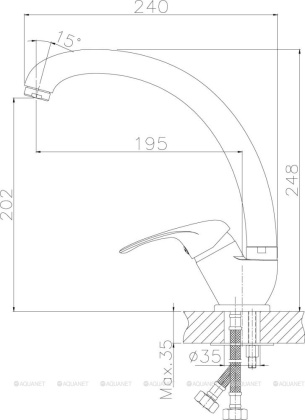 Смеситель Rossinka A35-25 для кухни