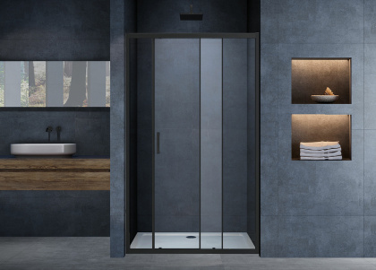 Душевая дверь Alpha VDS-3AL120CLB, 1200, черный, стекло прозрачное Душевая дверь Alpha VDS-3AL120CLB, 1200, черный, стекло прозрачное