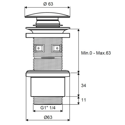 Пробка "click-clack" к сифону EXCELLENT (золото)