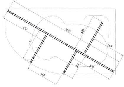 Каркас для ванны 150х90 см Creto Doris 14-K15090 черный Каркас для ванны 150х90 см Creto Doris 14-K15090 черный