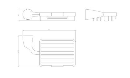 Мыльница решетка RUSH Devon, 4х18х10 см, хром, DE75410