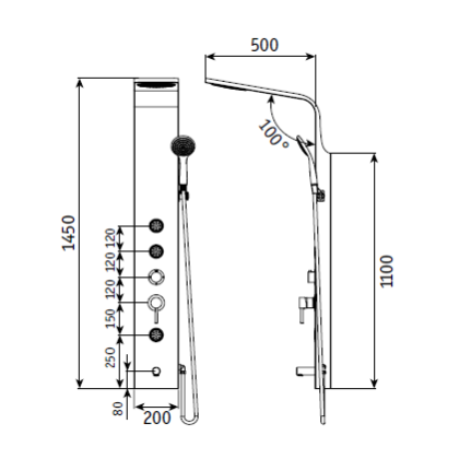 Душевая панель RGW Shower Panels SP-05 B 21140105-14 Черный Душевая панель RGW Shower Panels SP-05 B 21140105-14 Черный