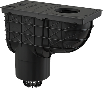 Ливнеотвод 300×155/125 мм, сток – прямой, черный