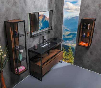 Столешница моноблок Vallessi 120 антрацит глянец керамика