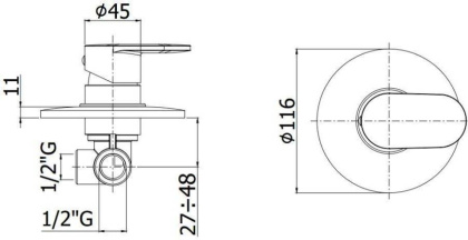 Смеситель для душа Paffoni Candy CA010CR (с внутренней частью) Смеситель для душа Paffoni Candy CA010CR (с внутренней частью)