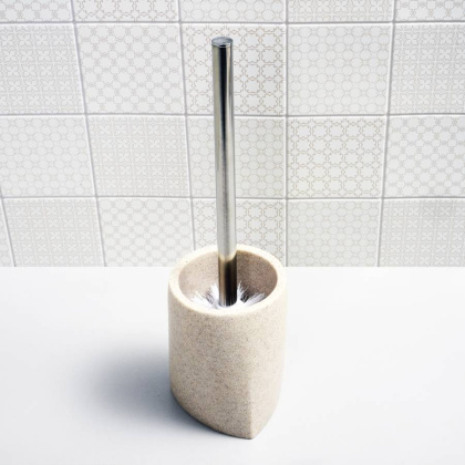 Щетка для унитаза Ohre, 10х34х10 см, бежевая, K-37727