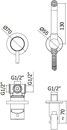 Смеситель с гигиеническим душем Paffoni KITDUP110CR (с внутренней частью)