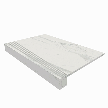 Комплект (Ступень MN01 (33x120) непол. (прямоугол. бортик) + Подступенок (14,5x120)) Комплект (Ступень MN01 (33x120) непол. (прямоугол. бортик) + Подступенок (14,5x120))