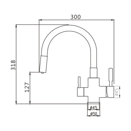 Смеситель для кухни латунь, сатинS568B Смеситель для кухни латунь, сатинS568B