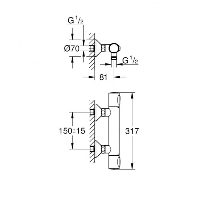 Термостат для душа Grohe Grohtherm 500 34793000, хром Термостат для душа Grohe Grohtherm 500 34793000, хром
