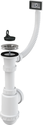 Сифон для мойки с нержавеющей решеткой DN70 и гофропереливом Сифон для мойки с нержавеющей решеткой DN70 и гофропереливом