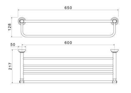 Полка для полотенец AQUATEK, матовый черный AQ4515MB КЛАССИК