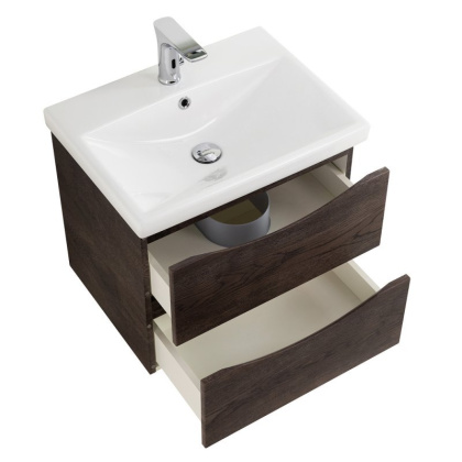 Тумба с раковиной подвесная BelBagno MARINO-CER 60 Rovere Grigio, раковина белая