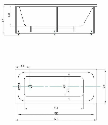 Акриловая ванна Акватек Миа 140х70 MIY140-0000001