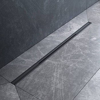 W01SC-S11-080-05BM MasterFlow Трап для душа линейный универс затвор Slim line 80см цвет черн мат