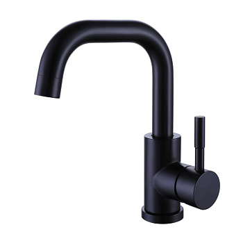 Смеситель ЧЕРНЫЙ универсальный, нерж. сталь с пов. изливом BALEAR, арт.13105BLB