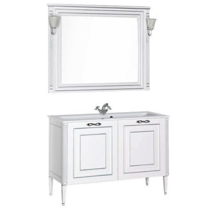 Мебель для ванной Aquanet Паола 120 белый/серебро (литьевой мрамор)