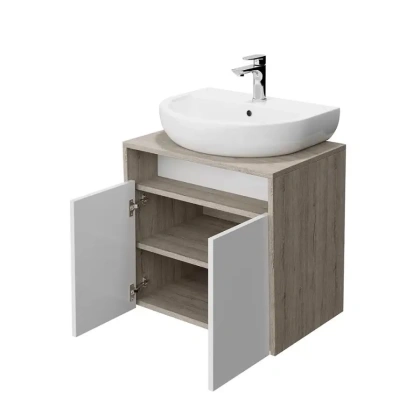 Тумба PRO подвесная 2 дверцы 60, белая глянцевая  PRO.60.2\WHT