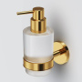 Стеклянный диспенсер для жидкого мыла с настенным держателем, золото A85A36999