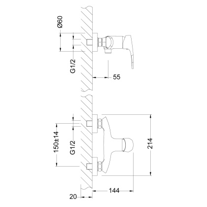 Смеситель Lemark Linara LM0403C для душа Смеситель Lemark Linara LM0403C для душа